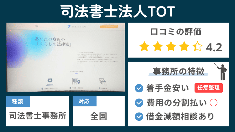 司法書士法人TOTの事務所の特徴説明図