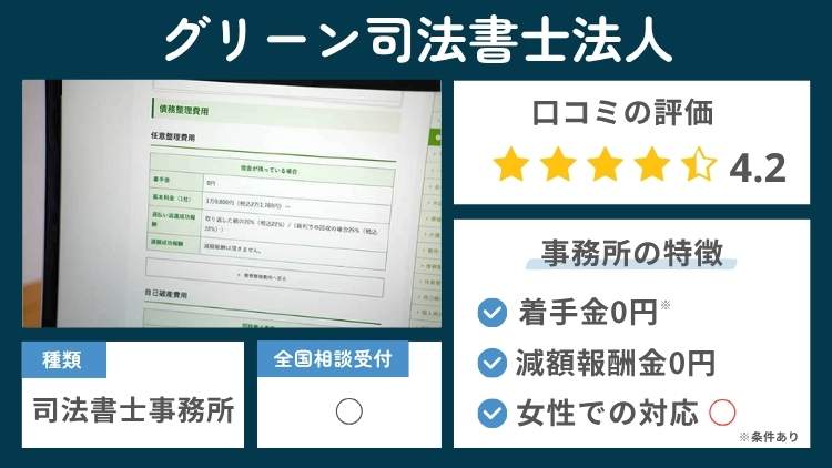 グリーン司法書士法人の事務所の特徴説明図
