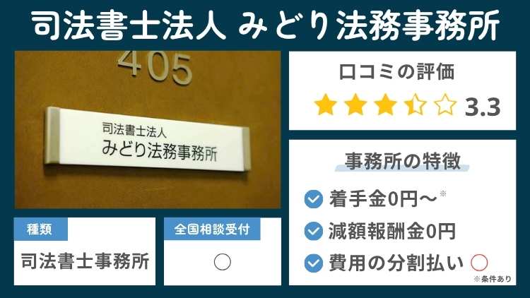 司法書士法人みどり法務事務所の事務所の特徴説明図