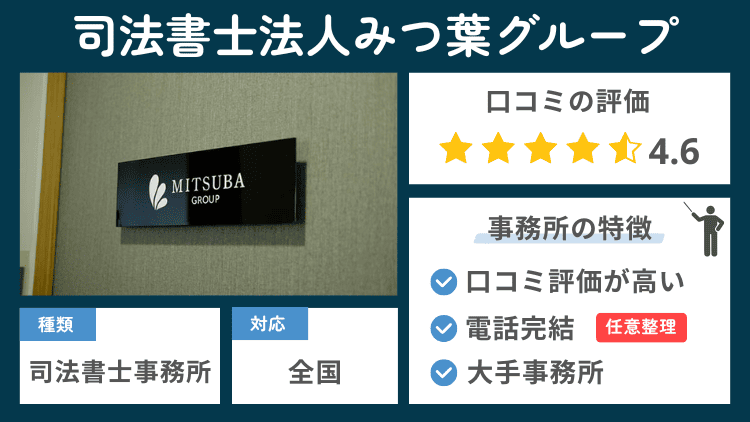 司法書士法人みつ葉グループの事務所の特徴説明図